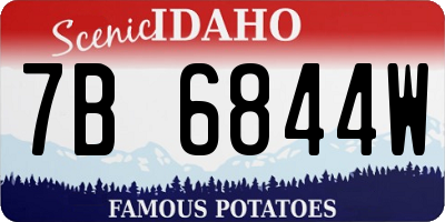 ID license plate 7B6844W