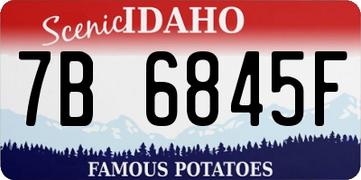 ID license plate 7B6845F