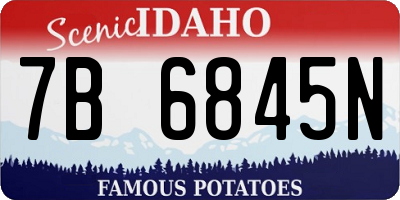 ID license plate 7B6845N