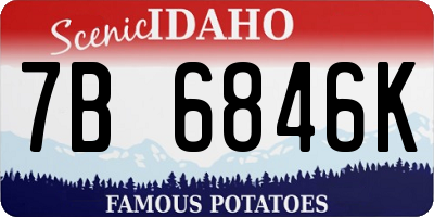 ID license plate 7B6846K