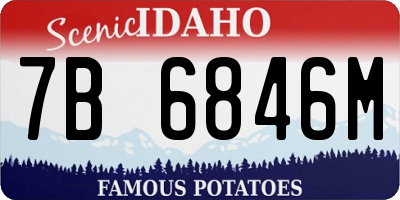 ID license plate 7B6846M