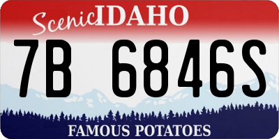 ID license plate 7B6846S