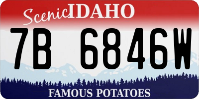 ID license plate 7B6846W