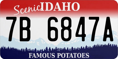 ID license plate 7B6847A
