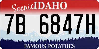 ID license plate 7B6847H