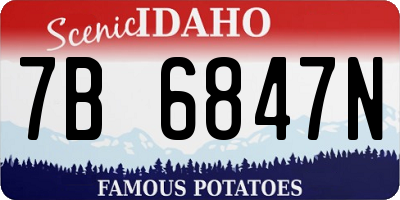 ID license plate 7B6847N