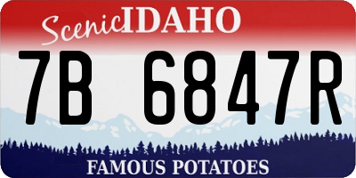 ID license plate 7B6847R