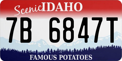 ID license plate 7B6847T