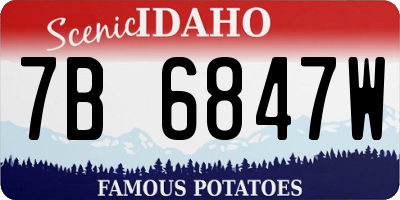 ID license plate 7B6847W