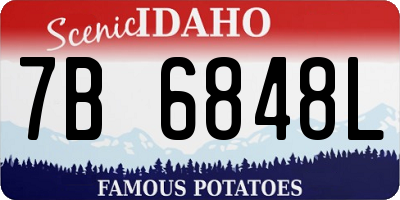 ID license plate 7B6848L