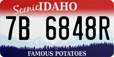 ID license plate 7B6848R