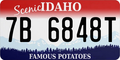 ID license plate 7B6848T