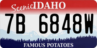 ID license plate 7B6848W