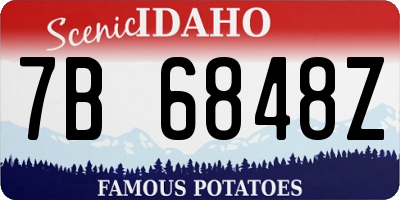ID license plate 7B6848Z