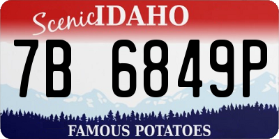 ID license plate 7B6849P