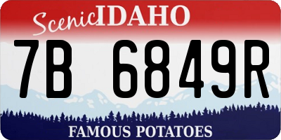 ID license plate 7B6849R