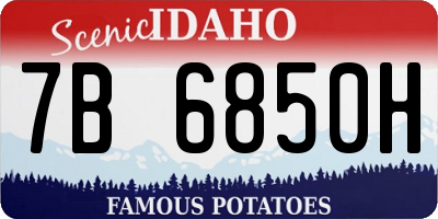 ID license plate 7B6850H