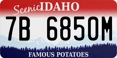 ID license plate 7B6850M