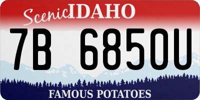 ID license plate 7B6850U