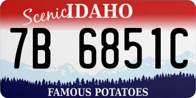 ID license plate 7B6851C