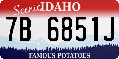 ID license plate 7B6851J