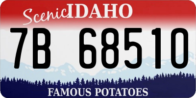 ID license plate 7B6851O