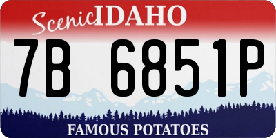 ID license plate 7B6851P