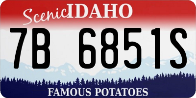 ID license plate 7B6851S