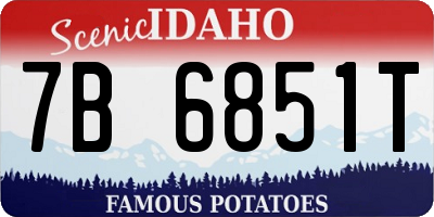 ID license plate 7B6851T