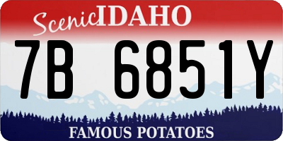 ID license plate 7B6851Y