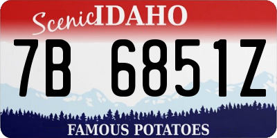ID license plate 7B6851Z