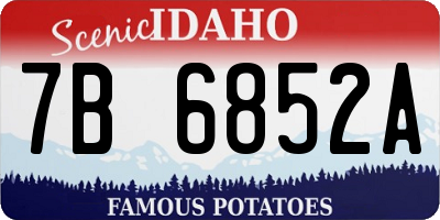 ID license plate 7B6852A
