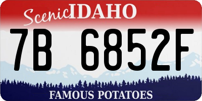 ID license plate 7B6852F