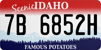 ID license plate 7B6852H