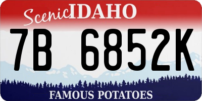 ID license plate 7B6852K
