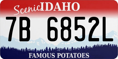 ID license plate 7B6852L