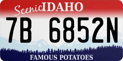 ID license plate 7B6852N