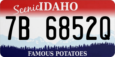 ID license plate 7B6852Q