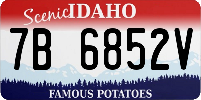 ID license plate 7B6852V