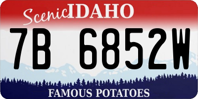 ID license plate 7B6852W