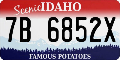 ID license plate 7B6852X