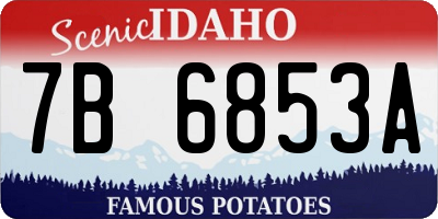 ID license plate 7B6853A