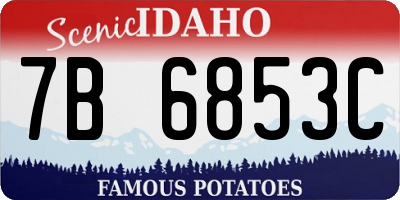 ID license plate 7B6853C