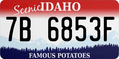 ID license plate 7B6853F