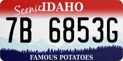 ID license plate 7B6853G