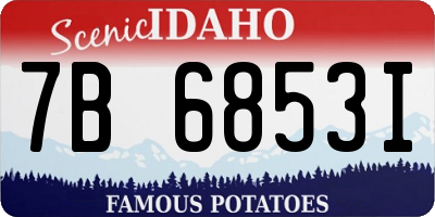 ID license plate 7B6853I