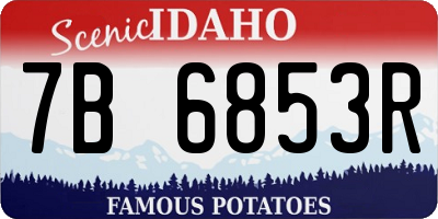 ID license plate 7B6853R