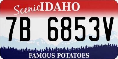 ID license plate 7B6853V