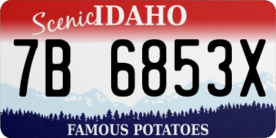 ID license plate 7B6853X