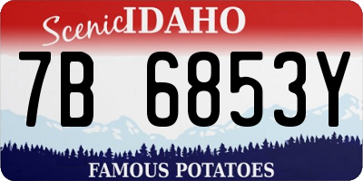 ID license plate 7B6853Y